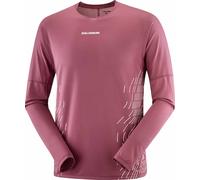Salomon - Maglietta a maniche lunghe ultraleggera - Sense Aero LS Tee GFX M Nocturne/Whisper White per Uomo in Pelle - Taglia S - Bordeaux