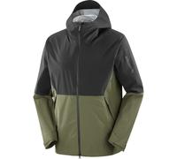 Salomon - Giacca impermeabile e traspirante - Outerpath 2.5L Wp Jkt M Deep Black/Grape Leaf per Uomo - Taglia S - Verde Verde S