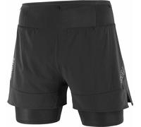 Salomon - Pantaloncini da trail - Sense 2In1 Shorts M Deep Black per Uomo in Silicone - Taglia L - Nero