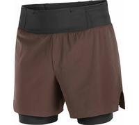 Salomon - Pantaloncini traspiranti con asciugatura rapida - Sense Aero 2In1 Shorts 5" M Coffee Bean per Uomo - Taglia S - Marrone