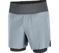 Salomon - Pantaloncini traspiranti con asciugatura rapida - Sense Aero 2In1 Shorts 5" M Trade Winds per Uomo - Taglia M - Grigio