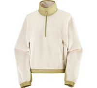 Salomon - Pile corto da donna con mezza zip - Chroma Fleece Crop HZ W Whisper White/Gray Green per Donne - Taglia L - Beige