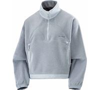 Salomon - Pile da escursionismo con collo con zip - Chroma Fleece Crop HZ W Trade Winds Pear Blue per Donne - Taglia S - Grigio