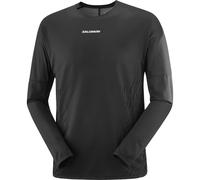 Salomon - Maglietta a maniche lunghe ultraleggera - Sense Aero LS Tee GFX M Deep Black/Black Beauty per Uomo in Pelle - Taglia L - Nero