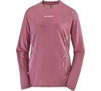 Salomon - T-shirt donna ultraleggera a maniche lunghe - Sense Aero LS Tee GFX W Nocturne/Whisper White per Donne in Pelle - Taglia XS - Bordeaux