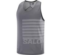 Salomon - Canotta ultraleggera - Sense Aero Singlet GFX M Castelrock/White/ per Uomo - Taglia S - Grigio Grigio S