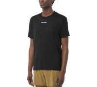 Salomon - T-shirt ultraleggera a maniche corte - Sense Aero SS Tee GFX M Deep Black/Black Beauty per Uomo in Pelle - Taglia S - Nero