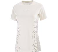Salomon - T-shirt donna ultraleggera a maniche corte - Sense Aero SS Tee GFX W Whisper White/White per Donne in Pelle - Taglia M - Beige