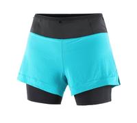 Salomon Short Trail Running Aero 2 In 1 Peacock Blu Donna M