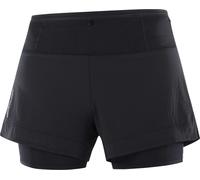 Salomon - Shorts da trail - Sense Aero 2In1 Short W Deep Black per Donne in Silicone - Taglia XS - Nero Nero XS