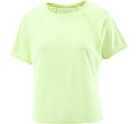 Salomon - T-shirt da corsa leggero e stretch senza maniche - Shakeout Air Cropped SS Tee W Butterfly per Donne - Taglia XS - Verde