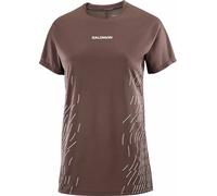 Salomon - T-shirt donna ultraleggera a maniche corte - Sense Aero SS Tee GFX W Coffee Bean/Cosmic Sky per Donne in Pelle - Taglia S - Marrone Marrone S