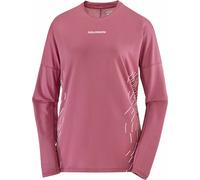 Salomon - T-shirt donna ultraleggera a maniche lunghe - Sense Aero LS Tee GFX W Nocturne/Whisper White per Donne in Pelle - Taglia XS - Bordeaux
