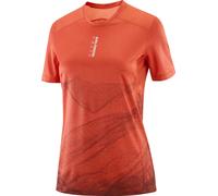 Salomon - T-shirt tecnica da donna senza cuciture - S/Lab Ultra Tee Aop W Burnt Sienna/Decadent Chocolate per Donne in Pelle - Taglia S - Arancione Arancione S