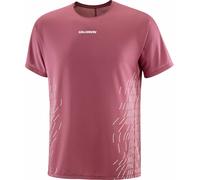 Salomon - T-shirt ultraleggera a maniche corte - Sense Aero SS Tee GFX M Nocturne/Whisper White per Uomo in Pelle - Taglia M - Bordeaux Bordeaux M