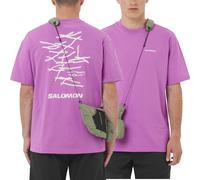Salomon - T-shirt urbana in cotone biologico stretch e leggero - Wild Rays SS Tee M Iris Orchid per Uomo in Cotone - Taglia XS - Bianco