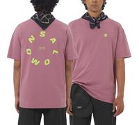 Salomon - T-shirt urbana in cotone biologico stretch - Round Logo Graphic Dusky Orchid per Uomo in Cotone - Taglia L - Bordeaux