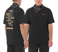Salomon - T-shirt urbana in cotone biologico stretch - Wild Rays SS Tee M Deep Black per Uomo in Cotone - Taglia S - Nero