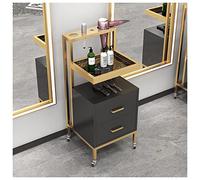 Salon Parrucchiere Utility Cart con Asciugacapelli Rack di Stoccaggio 2 Cassetti e Guardrail di fascia alta Carrello Strumento Professionale per Salone di Bellezza Salone