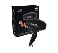 Salon Studio Professional - Asciugacapelli Ionico Professionale Zeus Digital Power - Phon Ioni con 3 Bocchette - Colore Nero
