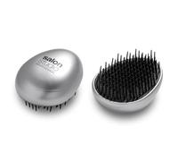 Salon Studio Professional, Spazzola Districante per Capelli, Design Compatto da Viaggio con Denti Flessibili, Adatta per Capelli Lisci o Ricci, Asciutti o Bagnati, Colore Argento