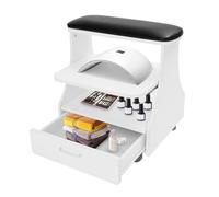 Salon Trolley con cuscino, carrello portaoggetti a 3 livelli, per manicure e pedicure, carrello trolley per pedicure, accessori da salone, fino a 50 g, 52 x 41 x 55 cm (nero)