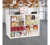 Salone Clinica Lobby Luce LED Legno Massello Reception Desk con Display Shelf & Storage Cassetto Cassa