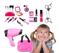Salone di bellezza giocattolo con luci e suoni - Kit trucco falso e parrucchiere per ragazze giocattolo estetista con valigetta portatile | Stazione di trucco falso per giocare, regali diviér