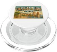 Salonicco Grecia Vintage Viaggio Souvenir Poster Art Graphic PopSockets PopGrip per MagSafe