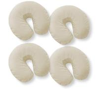 Saloniture - Set di 4 copriculla in microfibra di alta qualità, ultra morbida, per lettino da massaggio, colore: naturale