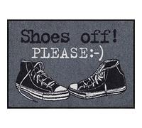 Salonloewe, zerbino lavabile, 50 x 75 cm, con messaggio “Shoes Off! Please”, SLD1070, (lingua italiana non garantita)