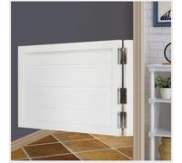 Saloon Porta Basculante in Legno Massiccio, Porte basculanti a con Chiusura Automatica,da Cucina, per pareti divisorie da bancone, terrazza, Ingresso in Giardino,Bianca,60x90cm（23.6X35.4）