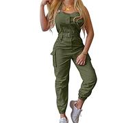 Salopette Baggy Donna Casual Estiva Elegante Jumpsuit Comode Overall Morbida Tuta Intera Oversize Regolabile Cinghie Con Tasche Salopette Premaman Senza Maniche Playsuit Allentata Pantaloni Baggy