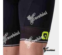 Salopette ciclismo Alè Solid Corsa nera con scritta gialla , con bretelle