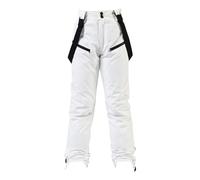 Salopette da donna isolate, salopette da donna eleganti in microfibra isolate e antineve, pantaloni impermeabili in tessuto antistrappo con bretelle staccabili, ideali per gli sport invernali, bianco