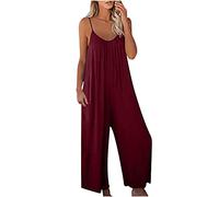 Salopette da Donna Tutina Larga per Donna Tuta in Cotone Lino Senza Maniche Salopette Donna Tuta Baggy Tuta Overall Donna Traspirante Tinta Unita con Tasche 2024 Regalo per la Festa Della Mamma