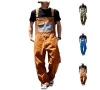 Salopette da lavoro da uomo, classico, con tasche multifunzionali, abbigliamento da lavoro, per tutte le stagioni, varie professioni, taglie L-5XL, #arancione, 5XL