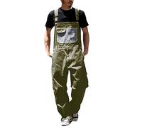 Salopette da lavoro da uomo, classico, con tasche multifunzionali, abbigliamento da lavoro, per tutte le stagioni, varie professioni, taglie L-5XL, verde militare, 3XL