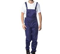 Salopette da Lavoro Professionale in Cotone Massaua Blu, Pettorina con Bretelle Regolabili Taglia 44 46 48 50 52 54 56 58 60 62 64 (IT, Numero, 54, Regular, Regular, Blu)