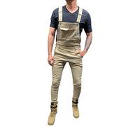 Salopette da uomo in denim da lavoro alla moda salopette casual jeans salopette e bretelle generale Pro Heavy Duty Workwear unisex vestibilità comoda pantaloni cargo da combattimento tutto in uno