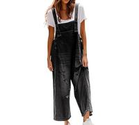 Salopette Donna Jeans Monopezzi Overall Casual Tuta Intera Gamba Larga Morbida Jumpsuit Regolabile Cinghie Playsuit Leggera Salopette Premaman Senza Maniche Oversize Con Tasche Pantaloni in Denim