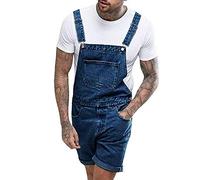 Salopette e bretelle Pantaloncini da uomo Salopette in denim Salopette da uomo Salopette multitasche Slim Fit Streetwear Orlo con risvolto Jeans Bretella Tuta lavata ad acqua Pantaloni Salopette da