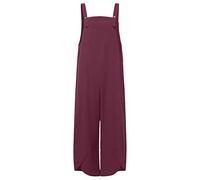 Salopette estive da donna, lunga, a gamba larga, in cotone, Lilla 1, 4XL