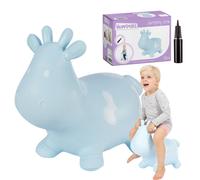 Salopette in gomma Hoppimals per bambini con pompa, MUCCA, blu