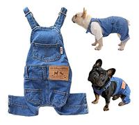 Salopette in jeans per cani e gatti, abbigliamento comodo e alla moda, per cani di taglia piccola e media, per maschi e femmine (blu, XXL)