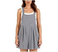 Salopette per le donne Pantaloncini in denim Tuta 2025 Estate Casual Loose Fit Pagliaccetti Regolabile Jean tuta Bib Shortalls, Grigio, X-Large