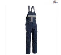 SALOPETTE PETTORINA DA LAVORO BLU MULTITASCHE MECCANICO OFFICINA COTONE S-3XL