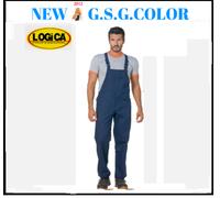 SALOPETTE PETTORINA TUTA LAVORO UOMO IN COTONE COLORE BLU