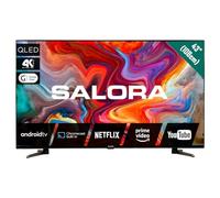 SALORA QLED Serie TV 43 Pollici Smart TV QLED 4K UHD | Android TV con Google Assistant | Compatibile con, Prime Video, YouTube | Tecnologia HDR10/HLG | Classe Energetica G | Nero