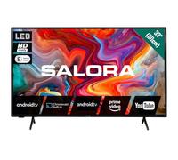SALORA Smart TV 32 pollici Full HD Ready | Televisore Android | Wi-Fi, Chromecast | HDR10 | 3HDMI | Sintonizzatore DVB-T2/S2 HEVC 10 | Telecomando vocale | Classe Energetica E, Nero